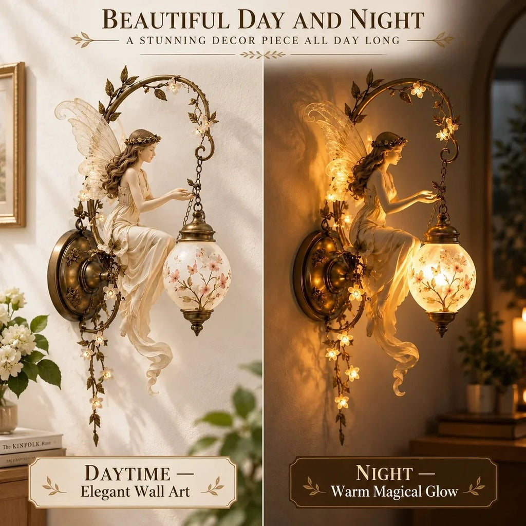 🧚🌸 Fairy Garden Glow Wall Lamp – Whimsical Floral Accent Light for Cozy Spaces