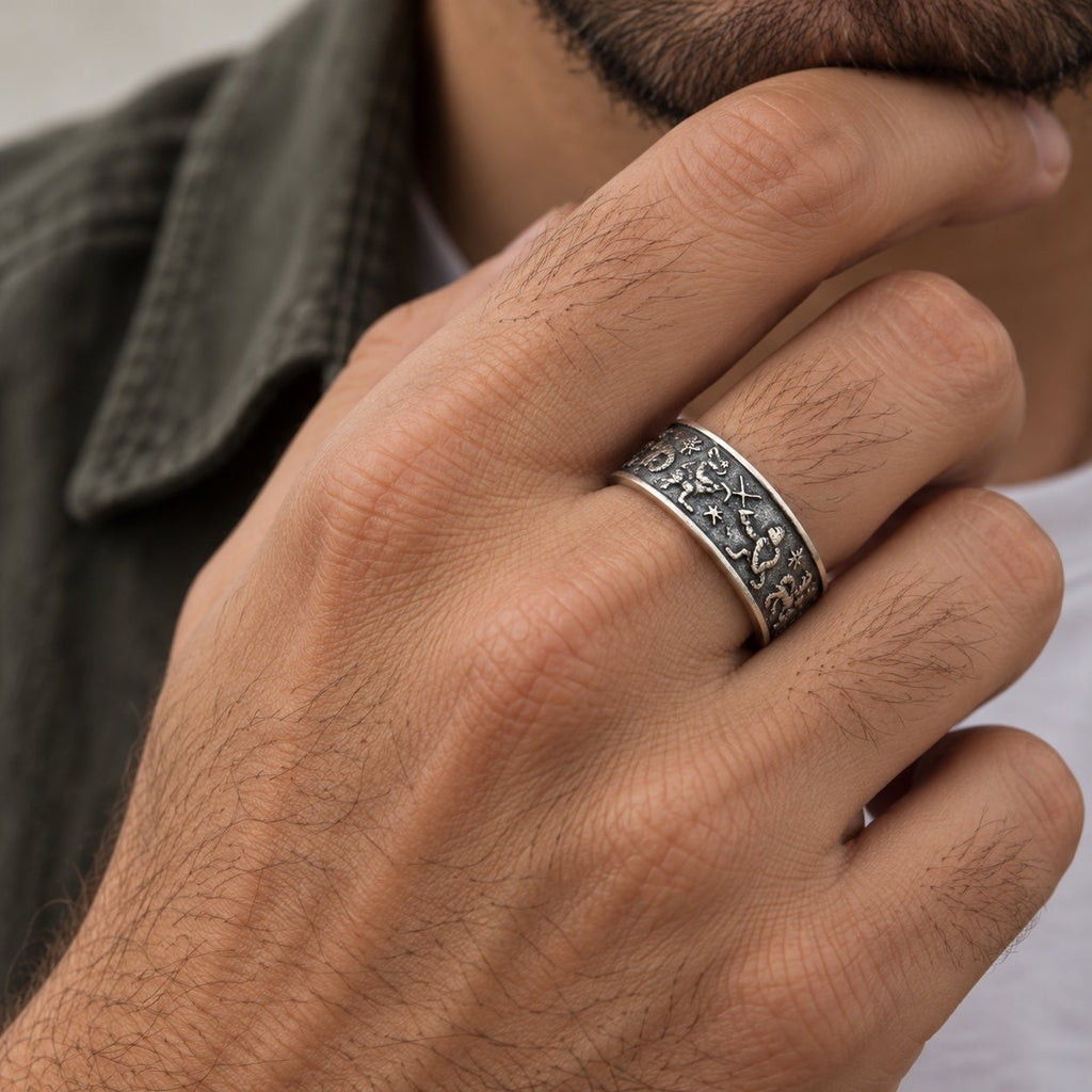 ⚔️✨Medieval Marginalia Ring – Vintage Silver Ring with Whimsical Medieval Engravings100% 925 Sliver (✨Buy 2 Free Shipping)