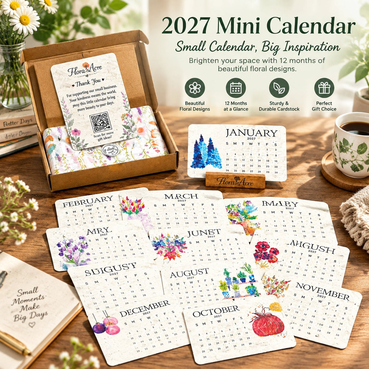 🌱Eco-Friendly Plantable “Timeless” Seed Calendar 2027