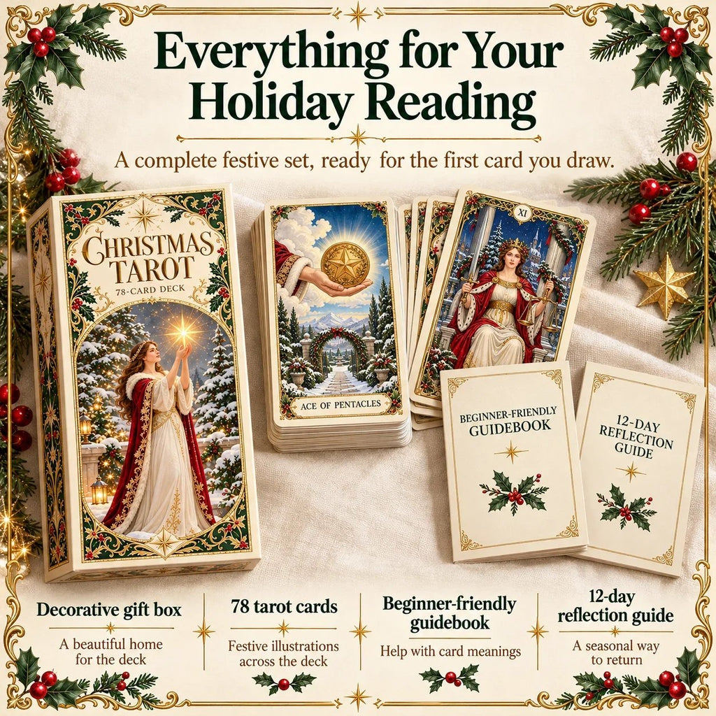 Last Day 49% OFF🎉-🔮 Yuletide Tarot Deck | 78 Festive Cards & A Guided 12-Day Holiday Ritual