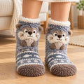 🦊🐦 Cozy 3D Animal Fuzzy Slipper Socks – Cute & Warm House Socks 🦦🦉