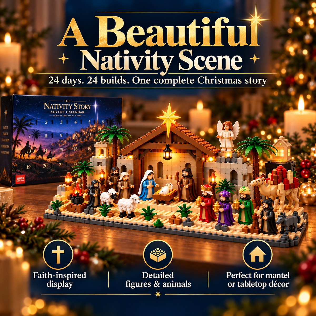 ✝️🎄 24-Day Nativity Advent Calendar – Build Your Own Magical Christmas Village! 🏠✨
