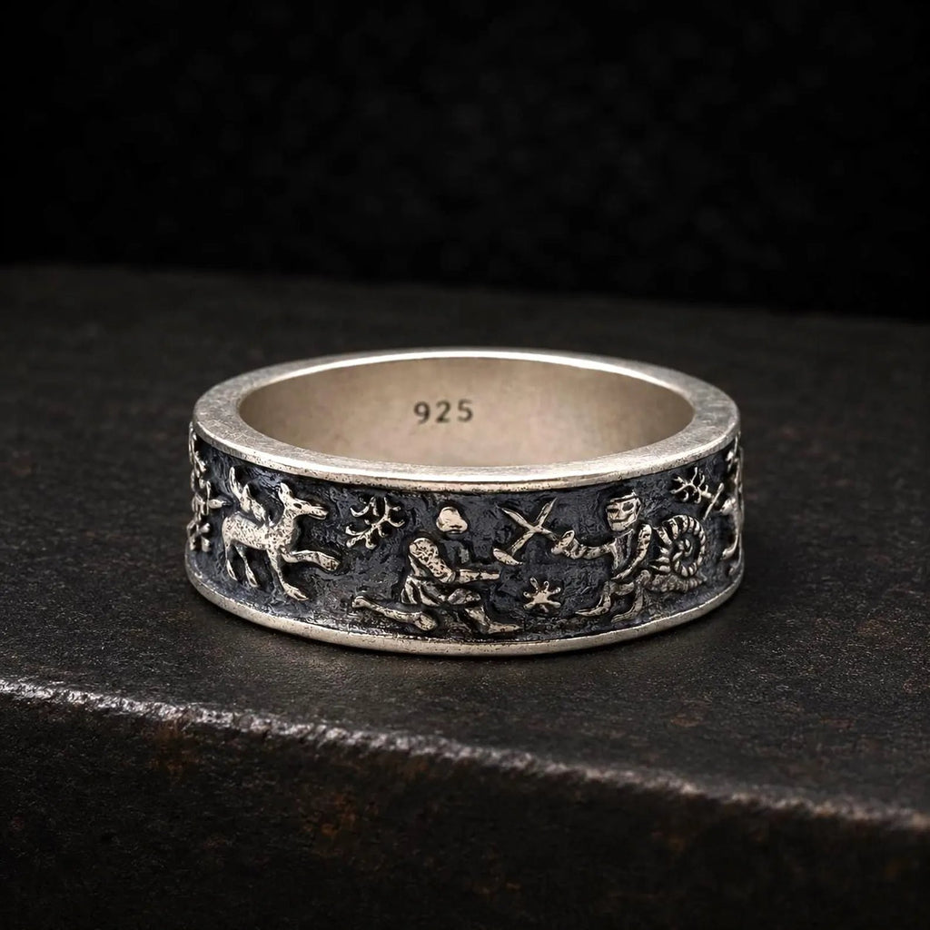 ⚔️✨Medieval Marginalia Ring – Vintage Silver Ring with Whimsical Medieval Engravings100% 925 Sliver (✨Buy 2 Free Shipping)