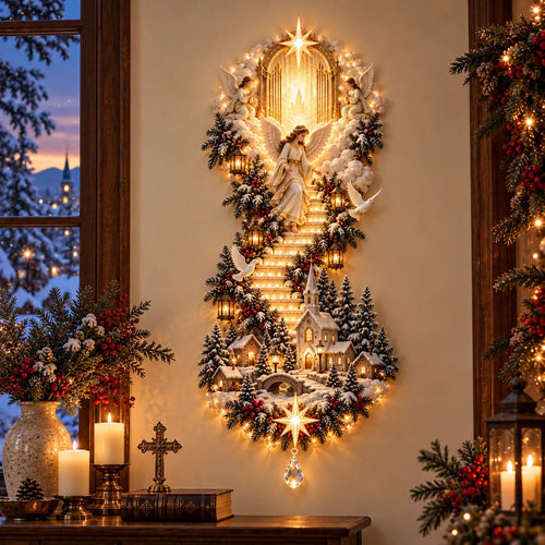 Angel Christmas Stairway Wall Hanging