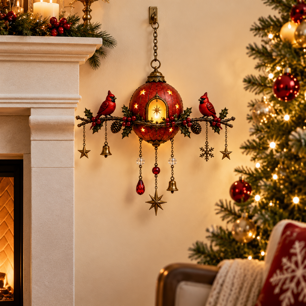 Lighted Cardinal Christmas Hanging Decor