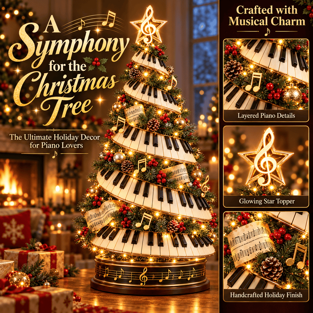 🎹✨ Piano Christmas Tree Light – Lighted Musical Holiday Tree for Piano Lovers