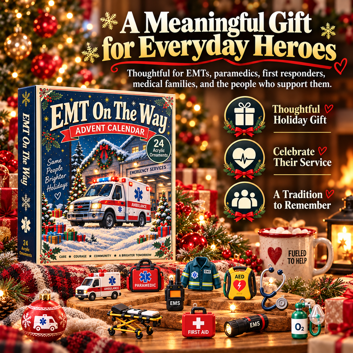 CHRISTMAS KICKOFF 40% OFF - EMT On The Way Advent Calendar 2026 - 24-Day Festive Countdown,Charms Blind Box - Gift For Family, Friends AC0TH307