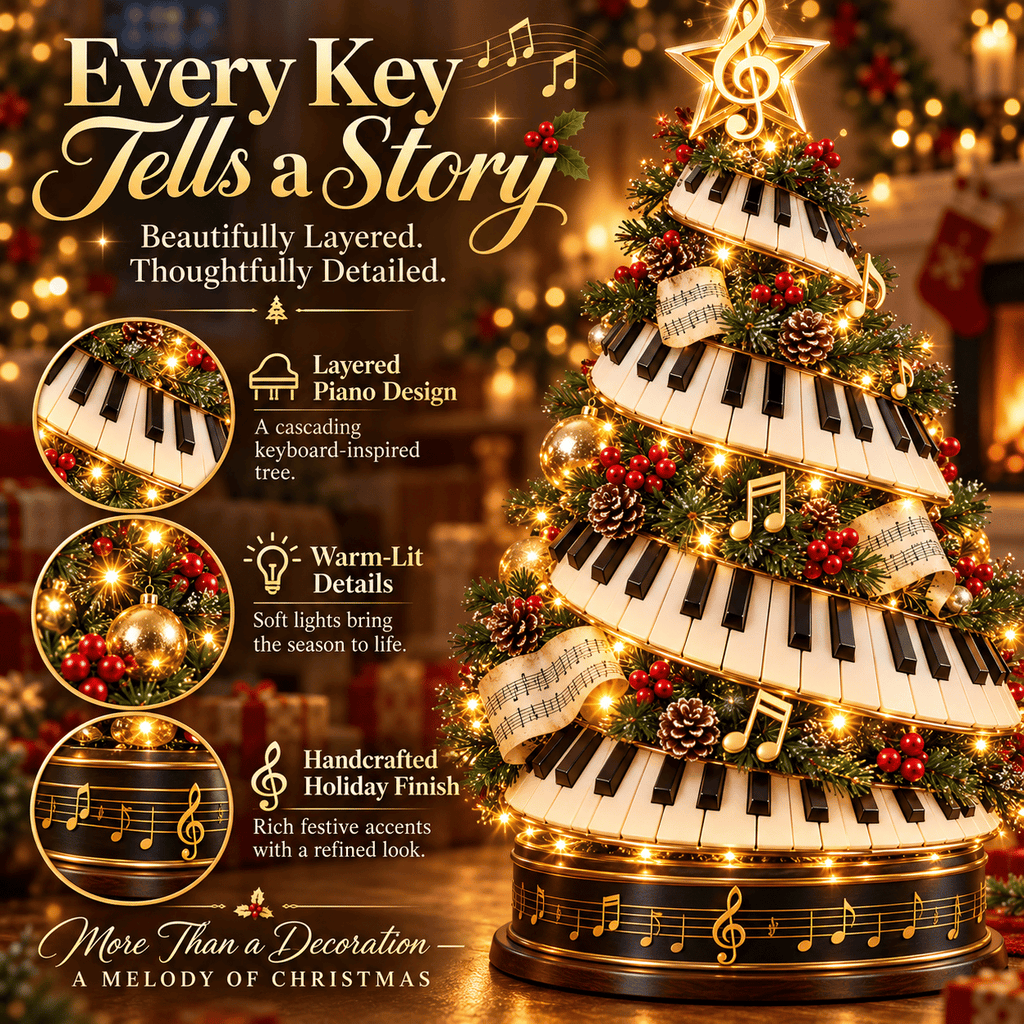 🎹✨ Piano Christmas Tree Light – Lighted Musical Holiday Tree for Piano Lovers