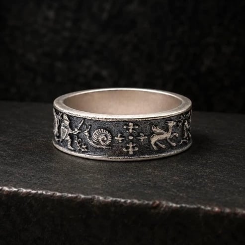 ⚔️✨Medieval Marginalia Ring – Vintage Silver Ring with Whimsical Medieval Engravings100% 925 Sliver (✨Buy 2 Free Shipping)
