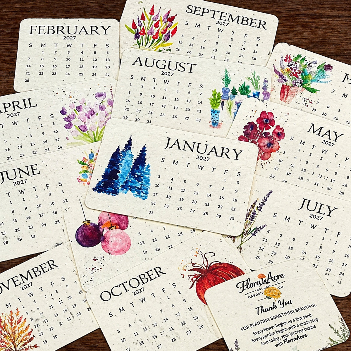 🌱Eco-Friendly Plantable “Timeless” Seed Calendar 2027