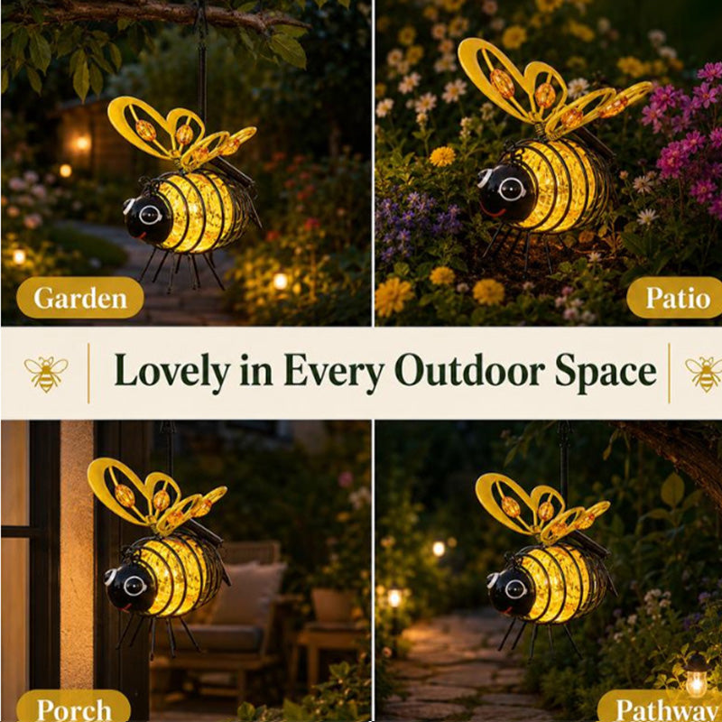 🐝Hanging Solar Bee Light – Warm Amber Glow, Flicker-Free, Perfect for Garden Parties, Camping, or Kids' Rooms – Spread Joy Day and Night 🌞🌜