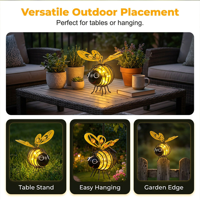 🐝Hanging Solar Bee Light – Warm Amber Glow, Flicker-Free, Perfect for Garden Parties, Camping, or Kids' Rooms – Spread Joy Day and Night 🌞🌜