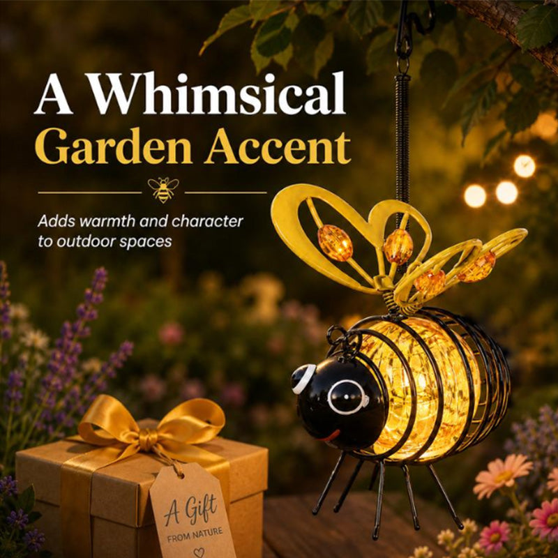 🐝Hanging Solar Bee Light – Warm Amber Glow, Flicker-Free, Perfect for Garden Parties, Camping, or Kids' Rooms – Spread Joy Day and Night 🌞🌜