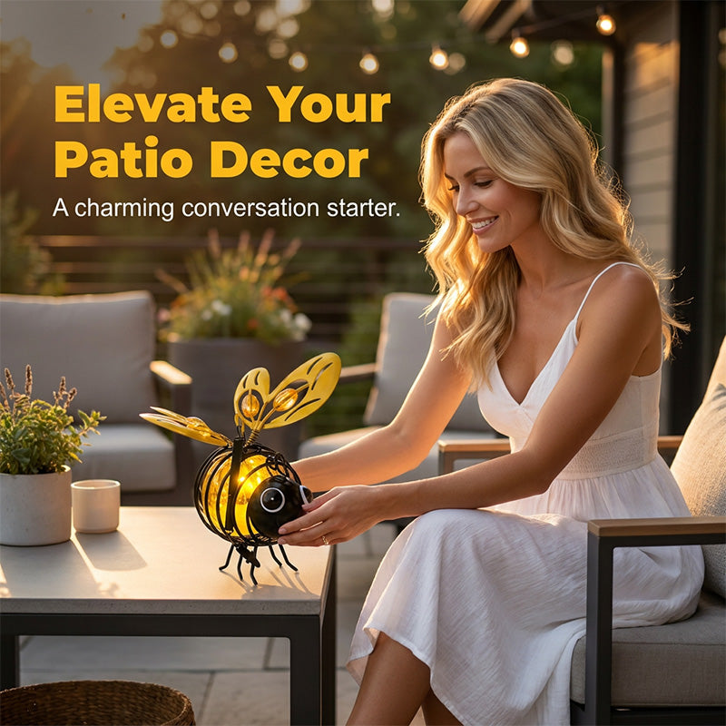🐝Hanging Solar Bee Light – Warm Amber Glow, Flicker-Free, Perfect for Garden Parties, Camping, or Kids' Rooms – Spread Joy Day and Night 🌞🌜